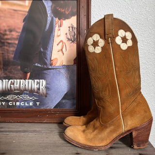 Vintage Acme Flower Power Cowboy Boots, Women’s 7