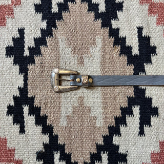 Grey Leather Western Belt - 24” - 27”