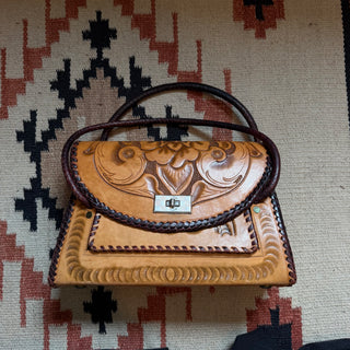 Tooled Leather 1970s Cowgirl Purse