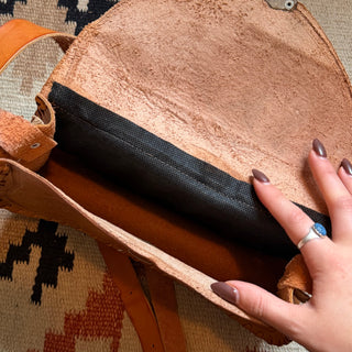 1970s Deer Scene Tooled Leather Cowgirl Purse