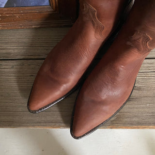 Brown Concho Cowboy Boots - Men’s 7 & 8 / Women’s 8.5, 9.5 & 10