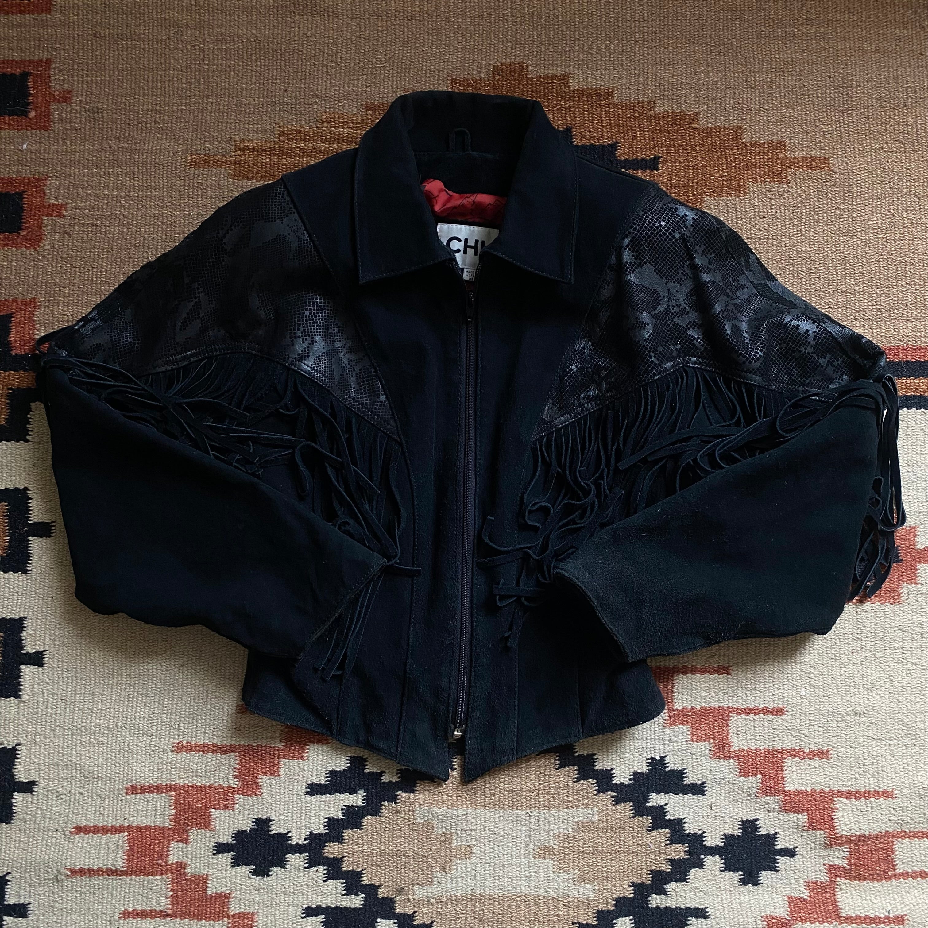 Night Out Cowgirl Fringe Leather Jacket - Medium