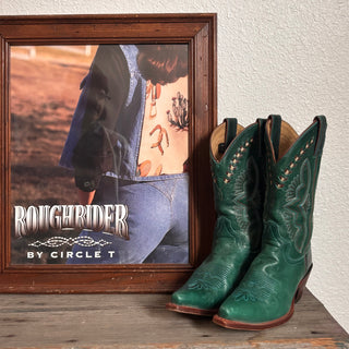 Vintage Emerald Green Justin Cowboy Boots, Women’s 7.5