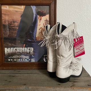 White Fringe Cowboy Boots - Women’s 7.5