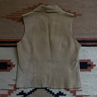 Vintage Light Leather Summer Vest, Small for Women