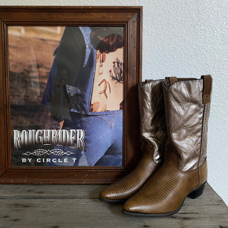 Lizard Pattern Cowboy Boots - Women’s 8.5