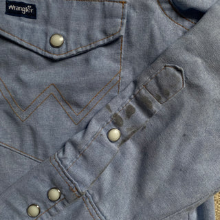 Vintage Chambray Wrangler Pearlsnap, Large for Men