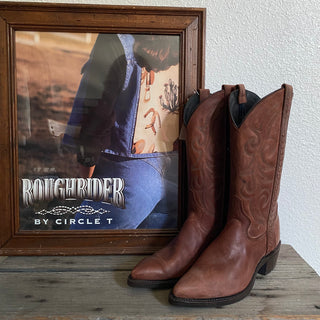 Braided Brown Cowboy Boots - Men’s 7.5 & 8.5 / Women’s 9 & 10