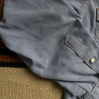 Vintage Chambray Wrangler Pearlsnap, Large for Men