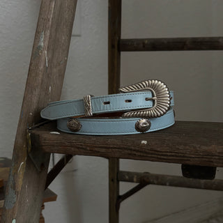 Baby Blue Nocona Concho Belt - 32” - 35”