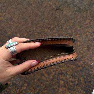 Tiny Tooled Leather Cowgirl Coin Purse