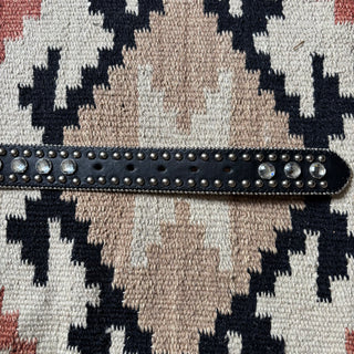 Bedazzled Black Cross Belt - Sizes 29” - 38”