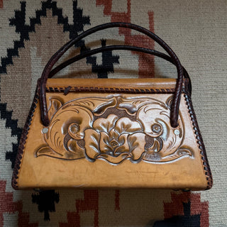 Tooled Leather 1970s Cowgirl Purse