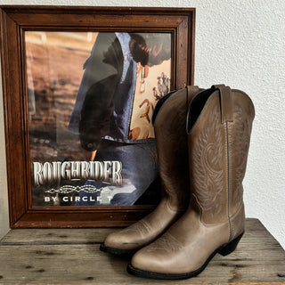 Grey / Brown Texas Cowboy Boots - Women’s 8