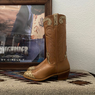 Ostrich Style Texas Cowboy Boots - Women’s 5.5