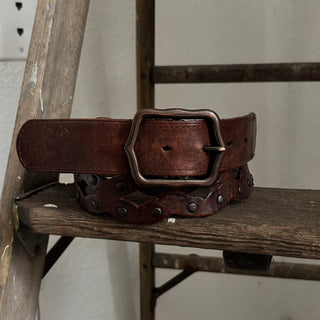 Cutout Leather Fossil Belt - 36” - 39”