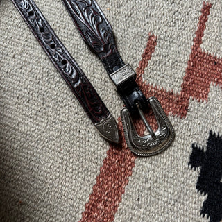 Tooled Leather Acme Belt - 26” - 29”
