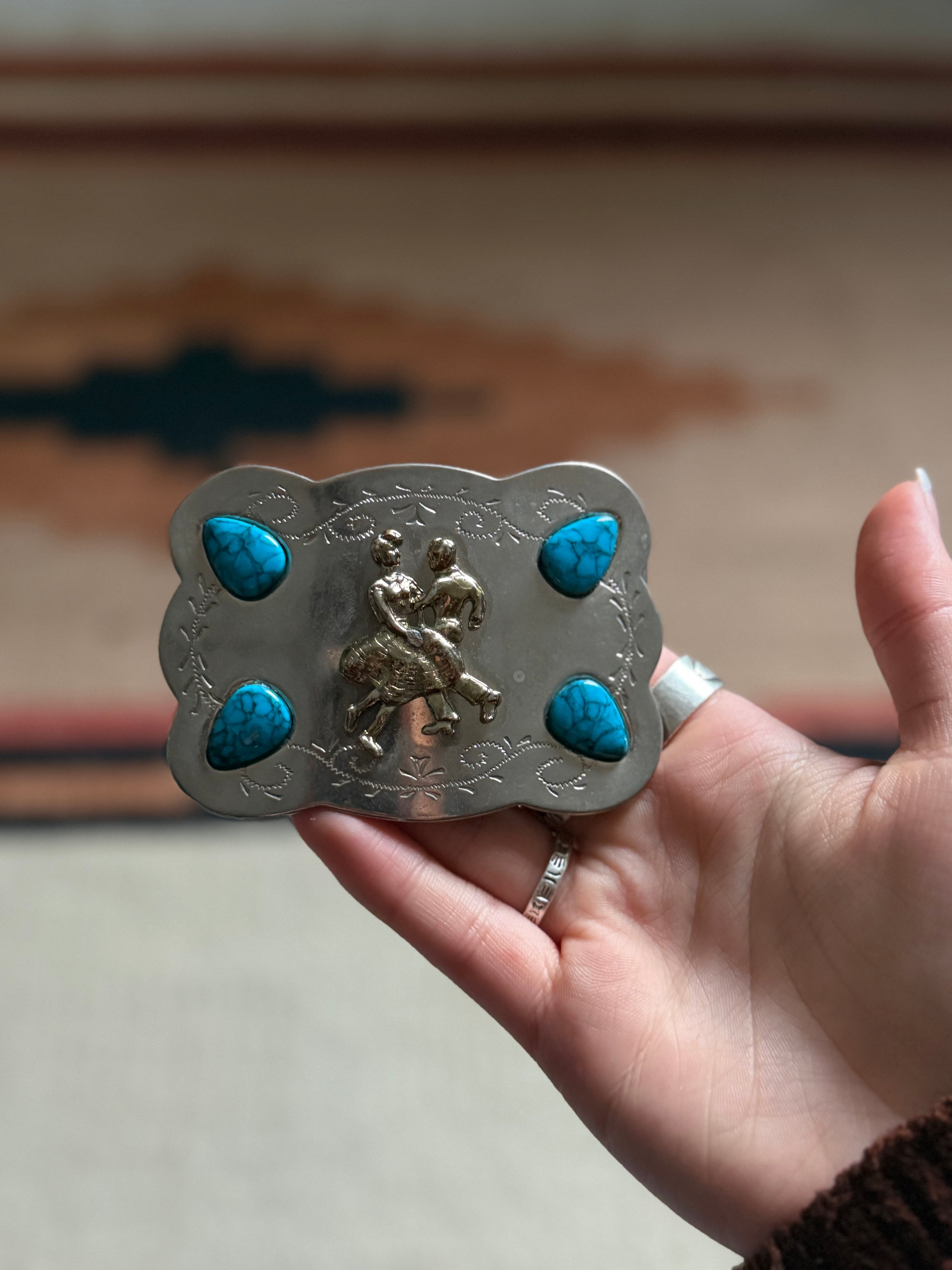 Square Dancers Belt Buckle