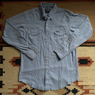Vintage Chambray Wrangler Pearlsnap, Large for Men