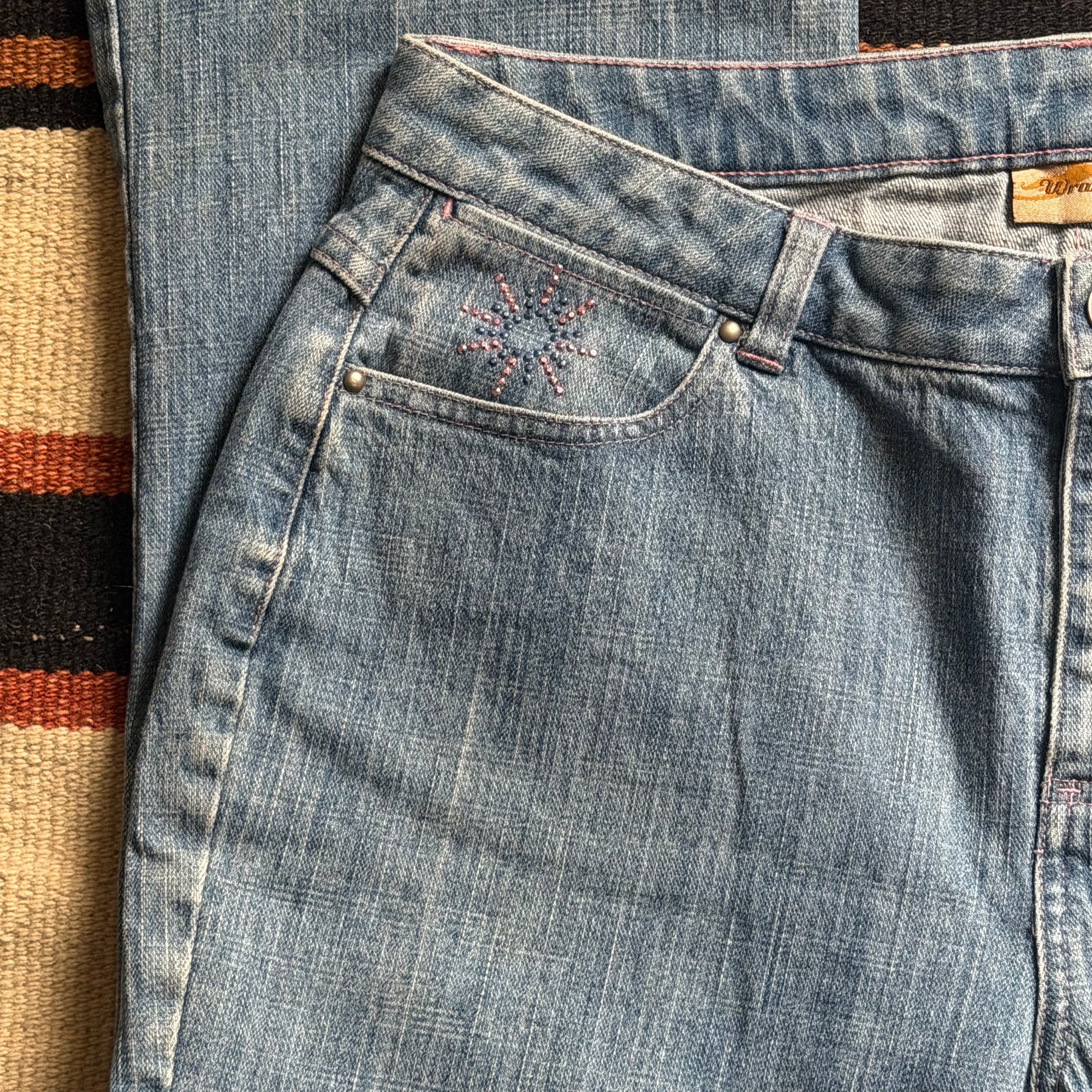 Bejeweled Bootcut Wranglers 33”