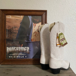 White Suede Cowboy Boots - Women’s 7 & Women’s 7.5
