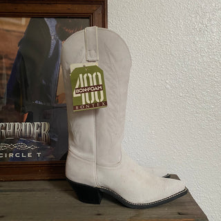 White Suede Cowboy Boots - Women’s 7 & Women’s 7.5