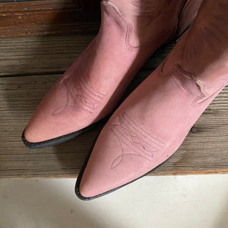 Pink Suede Cowboy Boots - Women’s 7.5 & 8