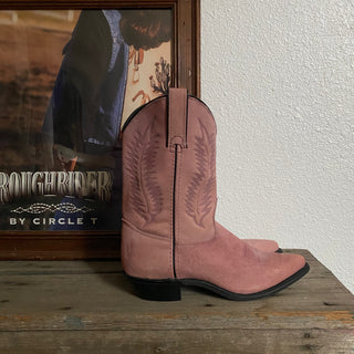 Pink Suede Cowboy Boots - Women’s 7.5 & 8
