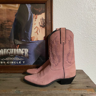 Pink Suede Cowboy Boots - Women’s 7.5 & 8