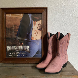 Pink Suede Cowboy Boots - Women’s 7.5 & 8