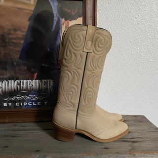 70s Cream Cowboy Boots - Women’s 6 & 6.5