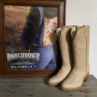 70s Cream Cowboy Boots - Women’s 6 & 6.5