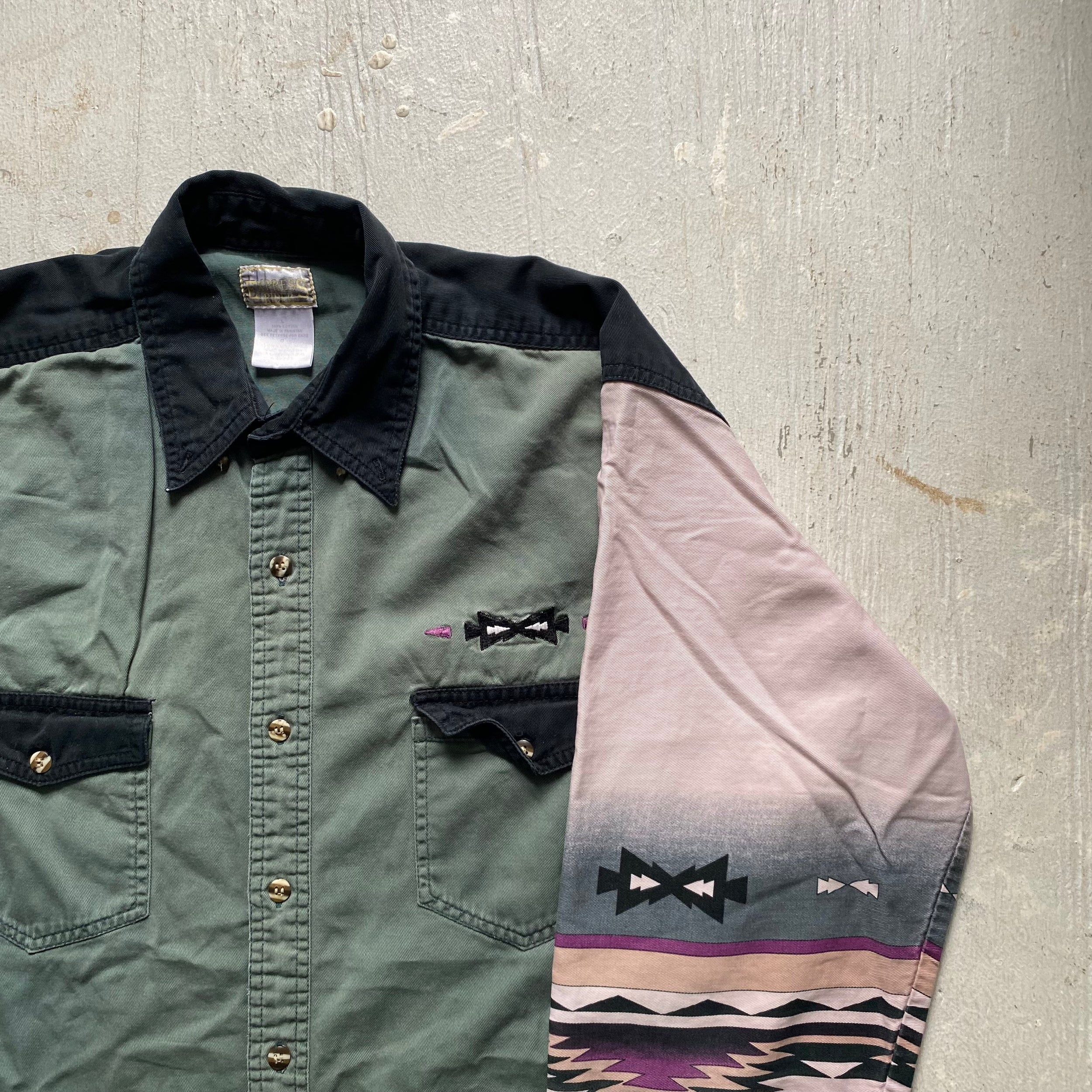 Rare Cowboy Green Express Rider Shirt Large