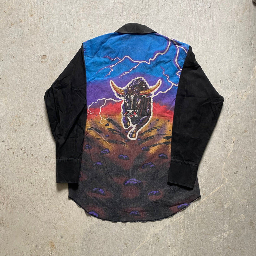 Lightning Bull Rider Wrangler Pearlsnap Medium