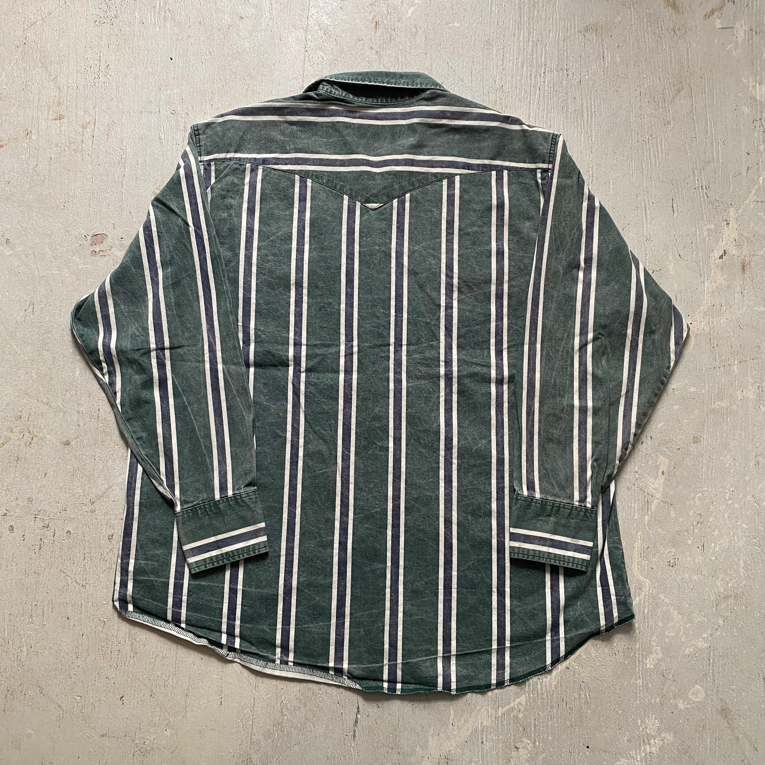 Striped Green Wrangler Pearlsnap 4XL