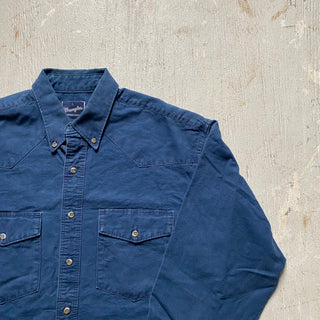 Vintage Cowboy Blues Wrangler Shirt Large for Men