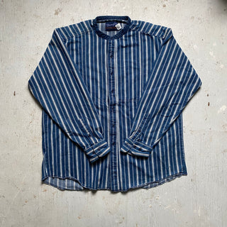 Vintage Blue Striped Wrangler Shirt XL for Men