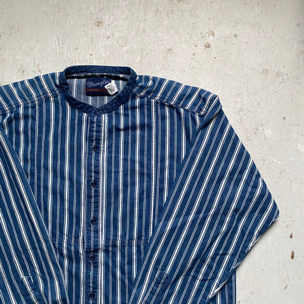 Blue Striped Wrangler Shirt XL