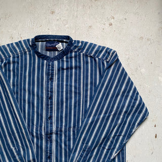 Vintage Blue Striped Wrangler Shirt XL for Men