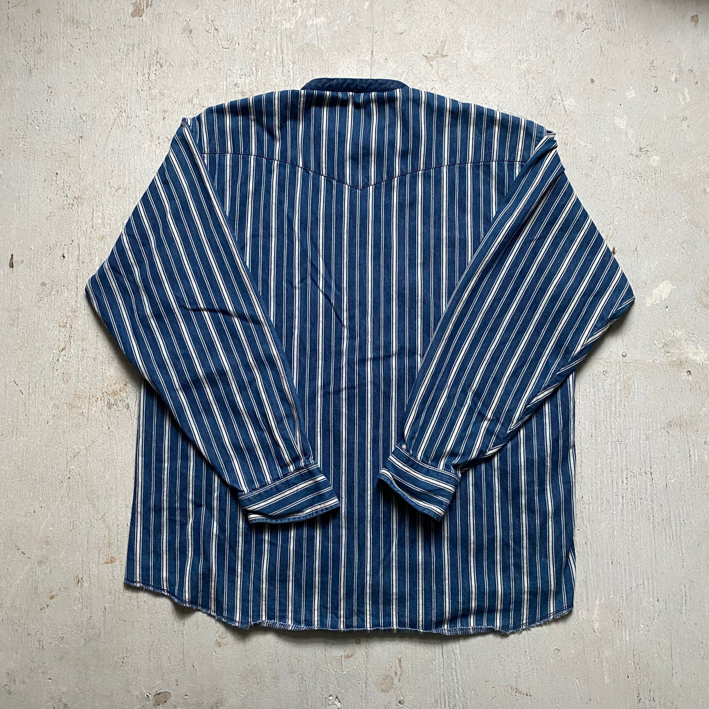 Blue Striped Wrangler Shirt XL