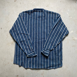 Vintage Blue Striped Wrangler Shirt XL for Men