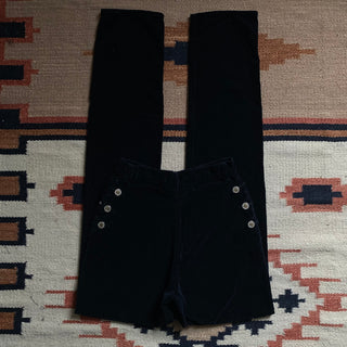 Vintage Crushed Velvet Black Lawmans 25 inch waist for Women