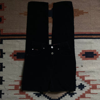 Vintage Crushed Velvet Black Lawmans 25 inch waist for Women