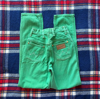 Vintage Green 60's Wranglers 23 inch waist