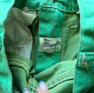 Vintage Green 60's Wranglers 23 inch waist