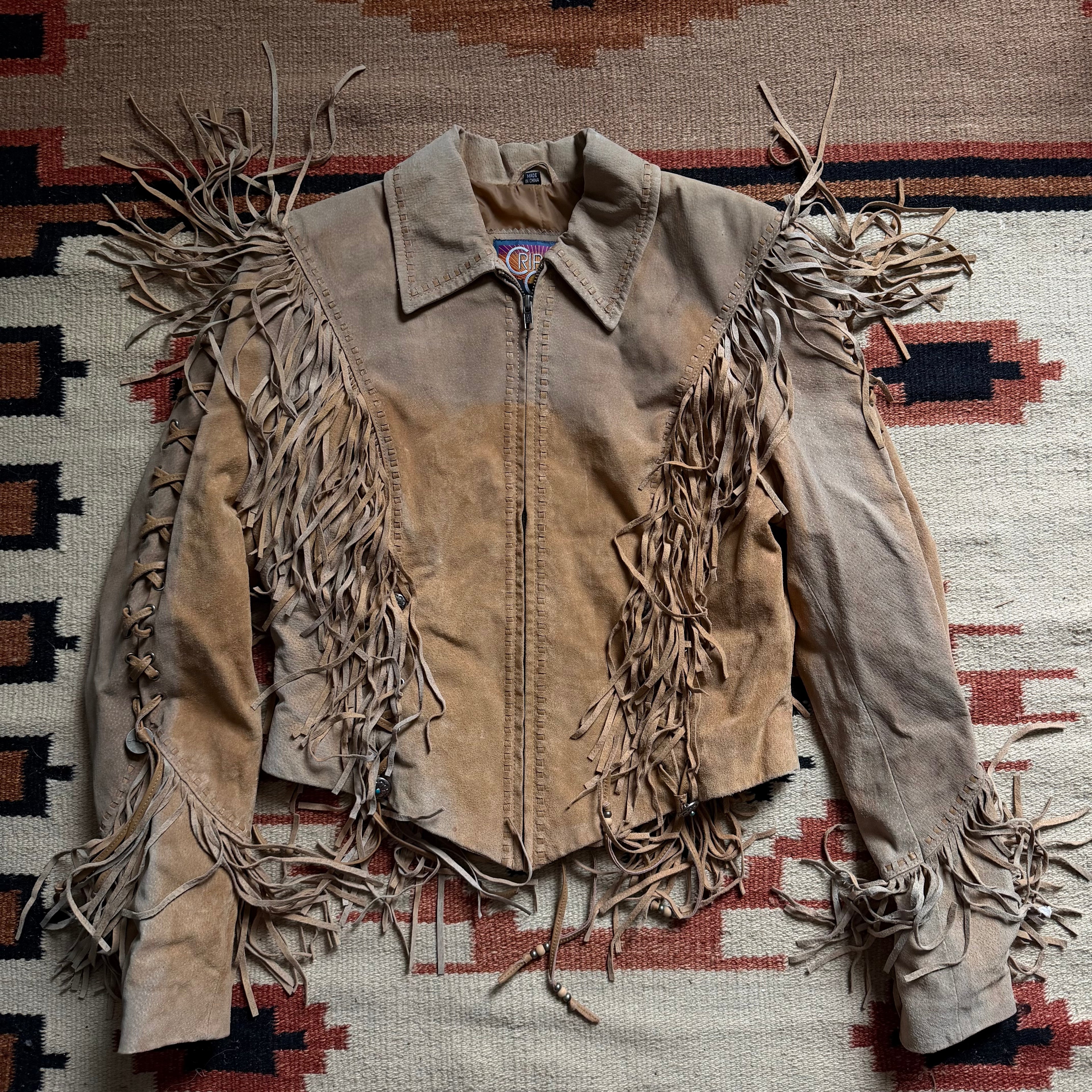 Tan Fringe Suede Jacket