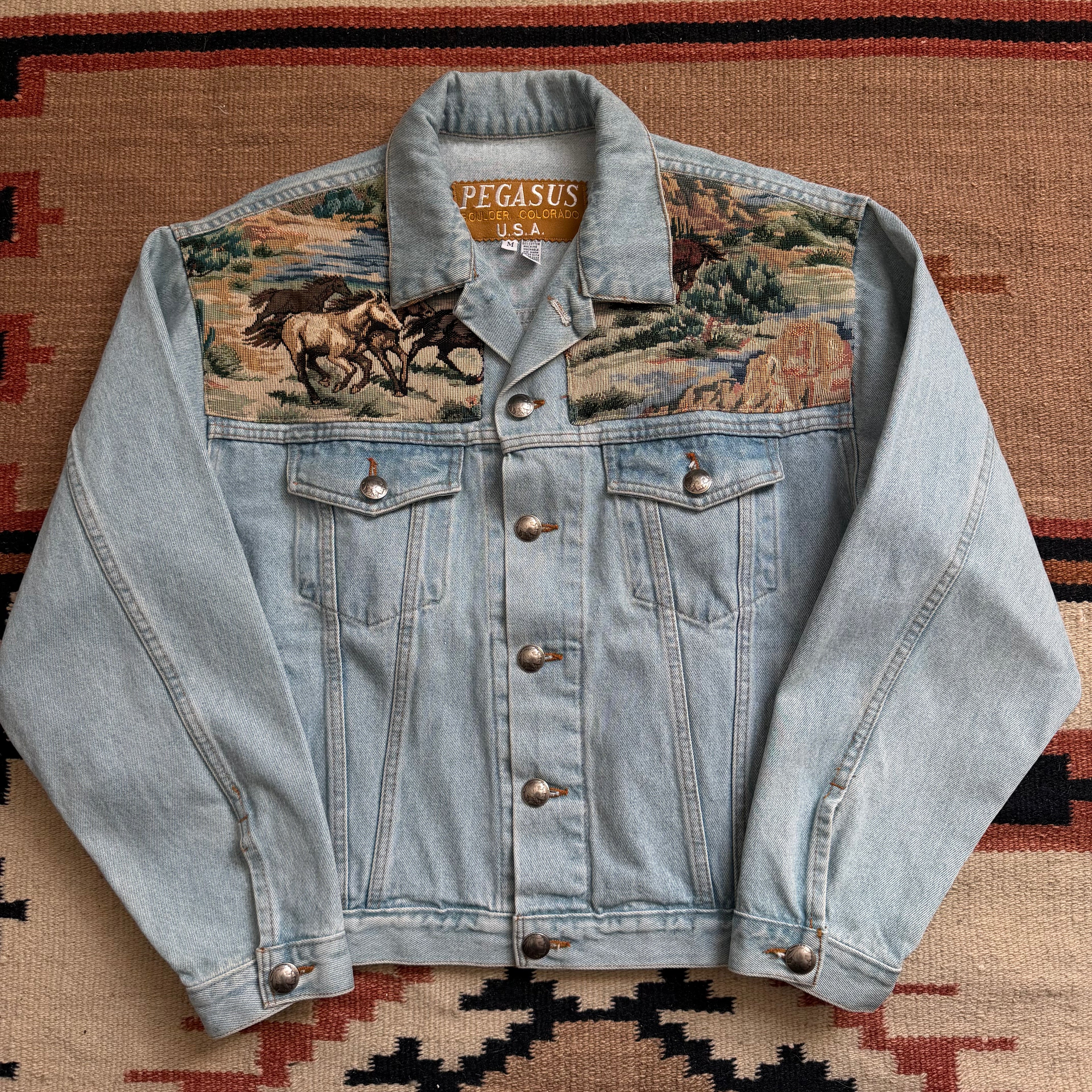 Rare Horse Tapestry Denim Jacket