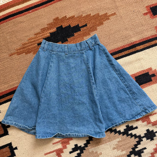 Vintage Roughrider Light Wash Denim Mini Skirt 25 inch waist