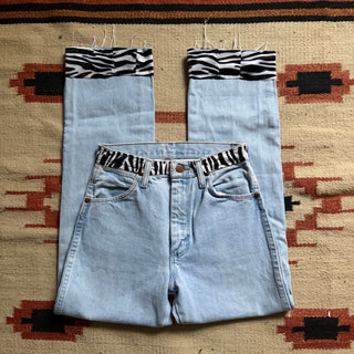 Vintage Rare Zebra Light Wash Wranglers 25 inch waist