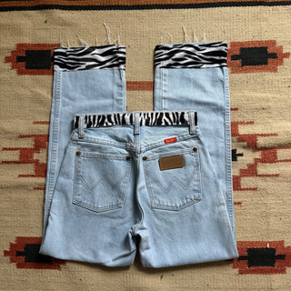 Vintage Rare Zebra Light Wash Wranglers 25 inch waist